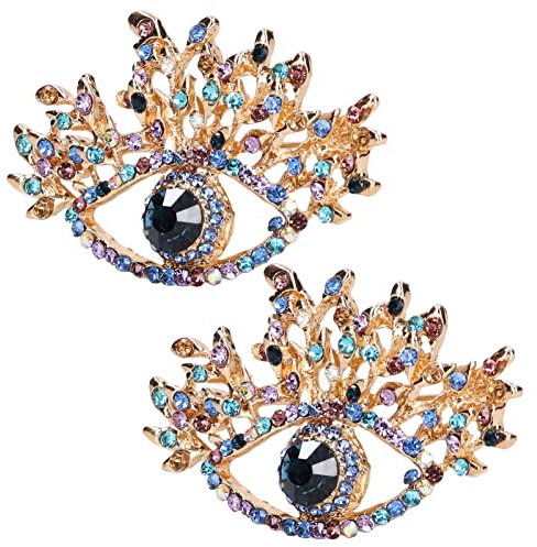 Agatige 2 pièces Bleu Oeil Broche, Broche magnétique pour Femmes fête Mariage mariée Broche Broche décor de noël