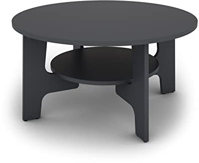 byLIVING Jonny Couchtisch/Melamin anthrazit/mit praktischem Ablageboden, Holzwerkstoff, D 80, H 42,5 cm