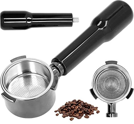 Portafiltro sin Fondo Espresso Compatible, Portafiltros sin Suelo de 51 mm con Filtro de Acero Inoxidable, portafiltro sin Fondo de café de aleación de Zinc 3 Orejas para DELONGHI ECP3420 685 680