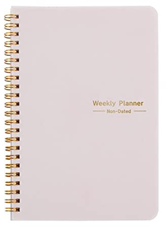 A5 Planner Agenda Planner Notebook Diary Planner Weekly Planner Abitudine Organizzatore Notebook for la cancelleria scolastica (Color : A Pink, Size : A5)