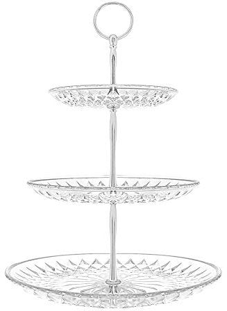 3 Tiers Cake Stand, Round Silver Cupcake Display Stand , Clear Acrylic Dessert Fruit Plates, Afternoon Tea Stands for Party Wedding Birthday