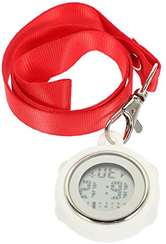 Mipcase Uhr Digital Taschenuhr Leuchtend Blau Silikon Hülle Lanyard Arzt Fob Uhr Umhängeuhr Kitteluhr Werkzeug für Ärzte Krankenschwestern Sanitäter Krankenpfleger