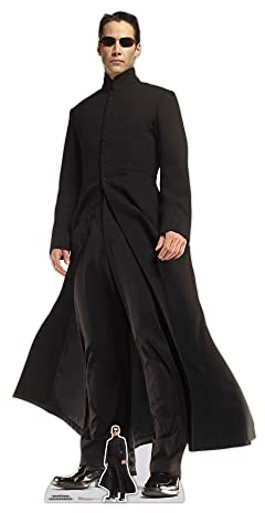 Star Cutouts Neo Matrix Keanu Reeves Pappaufsteller in Lebensgröße mit Mini