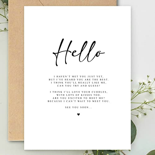 Hello Poem graviditetsmeddelande A5-kort med kuvert, familj, graviditetsmeddelande, graviditetsavslöjande, vänner, julkort,
