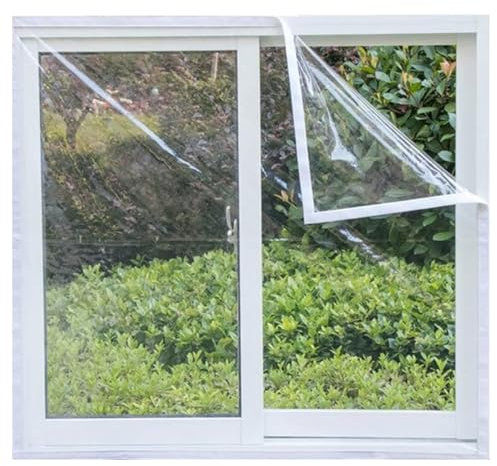 Bâche Transparente, Film d'étanchéité de fenêtre, Isolation phonique et réduction du Bruit Pare-Brise pour Autocollants de fenêtre pour la Plupart des Types de fenêtres150x160cm(59x63in) Blanc