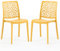 SIEDITI FUORI E DENTRO Chaises en résine avec Fibre de Verre empilables pour intérieur/Cuisine/Salle à Manger et extérieur/Jardin Anna (2 Chaises, Jaune Moutarde)