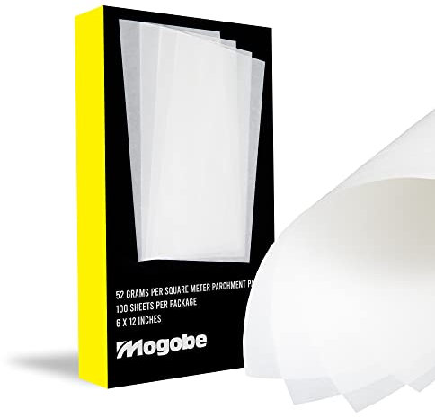 6 x 12 Inches Parchment Paper, 2-Side Coating, Heat Press&Scrapers Friendly, 100 Sheets, by Mogobe
