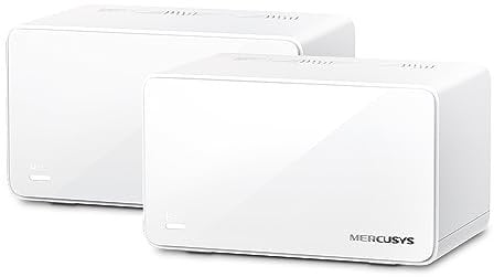 MERCUSYS Halo H90X(2-pack) WiFi 6 Mesh Router AX6000Mbps, 2,5 Gigabit Porta, Controllo Parental, Ripetitore e Access Point, Collega fino a 150 Dispositivi, 2 Pezzi con Copertura fino a 550 ㎡