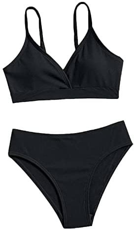 Fulidngzg Bikini Mädchen Teenager mit Shorts Zweiteilige Badeanzüge Rüschen Bikinioberteil Triangel Bedruckte Bikinihose Tankini for 2-14 Jahre Badeanzug