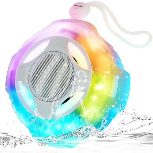 comiso Bluetooth Shower Speaker, IPX7 Waterproof Speaker with Robust Bass