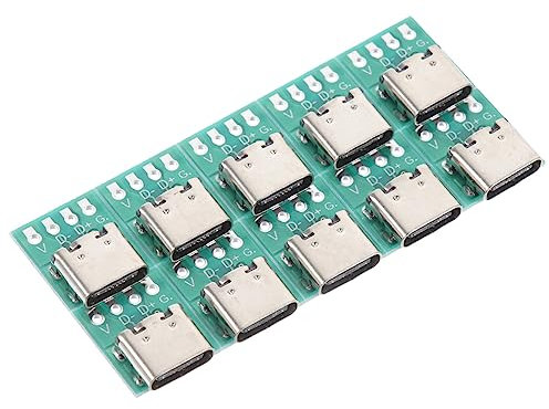 Gatuida 10 Piezas De Placa De Conector USB C - DIY 3. 1 USB Tipo C - Adaptador De Receptáculo De Conector Hembra