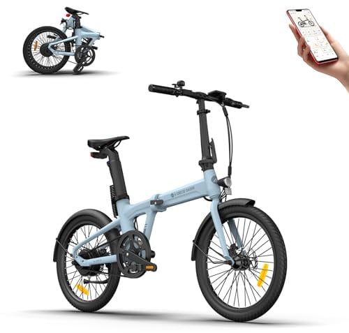 ADO Air 20 Folding E-Bike, Ultra Light Weight 17.5 KG Electric Bike, 20 Electric Bicycle for Adults, with Carbon Belt/LCD Display/Torque Sensor/Hydraulic Disc Brakes/APP Intelligent