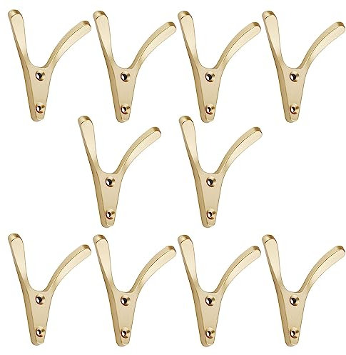 SOTECH 10 pezzi Appendiabiti VOLTA 77 x 68 x 30 mm look ottone Appendiabiti in robusto zinco pressofuso Ganci a muro con spessore del materiale di 8 mm