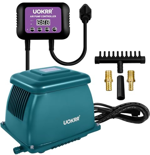 65L Septic Linear Air Pump with Timer, Septic Tank System for Ponds, Hydroponic Air Pump for Ponds, Aquariums, Waste Treatment, Fish Farming, Fruit Restaurant
