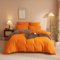 YUTNSAN Bettwäsche Set 220x240cm Orange Grau Unifarben 3 Teilig WendeBettwäsche Einfarbig Microfaser Modern Bettbezug mit Reißverschluss und Kissenbezug 80x80cm