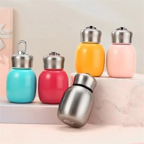 ruehalf Thermos da 200 ml, Mini boccette sottovuoto for caffè, in Acciaio Inossidabile, for Bevande da Viaggio, Thermos, Tazze e Tazze (Color : Orange, Size : 200ML)