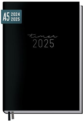 Häfft® Chäff-Timer Classic Kalender 2024/2025 A5 Schwarz Buchkalender, Terminplaner, Terminkalender, Wochenplaner für 18 Monate: Juli 2024 bis Dez. 2025 - nachhaltig & klimafreundlich