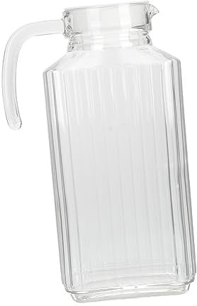 Cabilock Jarra de Vidrio para Almacenamiento de Jugo Frío Dispensador de Agua para Fiestas Diseño Moderno con Asa
