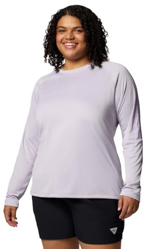 Columbia Tidal Tee II Langarmshirt für Damen, Lavendelperle/Hortensien-Logo, X-Groß