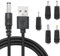 teashow USB to DC 5V Universal Charger Cable,1M USB to 5.5 x 2.1mm Barrel Jack Power Adapter with 5 Interchangeable Connectors(4.0x1.7mm,3.5x1.35mm,3.0x11mm,2.5x0.7mm) for Router,Speakers and More