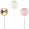 Tabanzhe 66PCS Ball Cake Toppers 5 Size White Pink and Gold Ball Cake Decorating Insert Set Mini Cupcake Topper Balloon Cake Picks for Birthday Wedding Anniversary Cake Baby Shower Decoration
