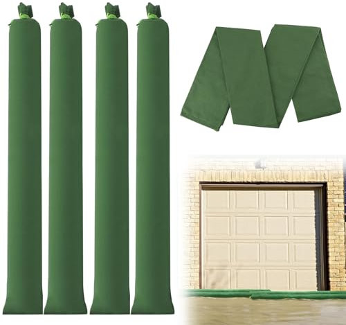YSOOUA Sacchi Antiallagamento 4 Pezzi Sacchi di Sabbia per Inondazioni 150x19cm Sacchetti di Sabbia Riutilizzabili per Protezione da Alluvioni in Garage, Porte, Cantine