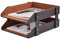 XNONE Briefablage aus Leder, stapelbar, Schreibtischablage, Bürobedarf, Ablage für Dokumente, Schreibwaren, Zeitschriften, Zeitungen, Briefe, perfekte Büroorganisation für den Schreibtisch (Braun, 2