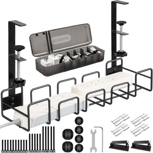 OneLeaf Desk Cable Management Tray, No-Drill Wire Organizer for Office Computer Accessories