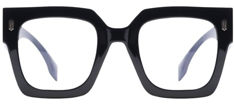 Übergroße Quadratische Lesebrille 1,5 für Damen Herren | Gross Blaulichtfilter & Blendschutz Lesehilfen | Leichte Großfassung Lesebrillen im Eckigen Design | Modische Computerbrille