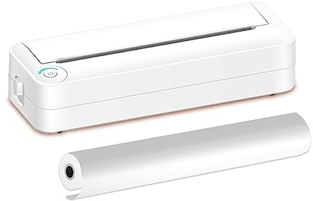 ACAGALA Tragbarer A4-Papierdrucker, Thermodruck, kabellos, BT Connect, kompatibel mit iOS und Android, unterstützt Mobile Fotodrucker, 210 mm breit, für Outdoor, Reisen, Zuhause, Büro