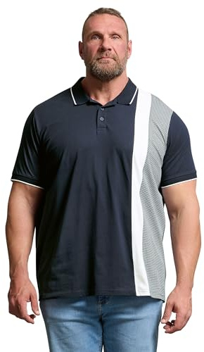 BadRhino Big & Tall Blue Cut & Sew Tipped Polo Shirt - Men's - Plus Size Curve