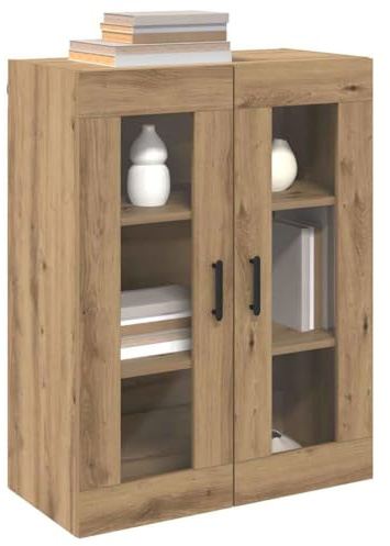 vidaXL Wall Mounted Cabinets 2 pcs Artisan oak 69.5 x 34 x 90 cm, Living Room, Modern Cabinets, Rectangular Storage, Ample, Stylish Organizer, Functional Wall Cabinet, Home Unit