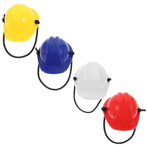 Kleiner Puppenhelm 4 Stück Kunststoff Baustil für Bartagamen und Geckos | Glatte Oberfläche, Leicht und Auszuziehen, Robust, für Selbstgemacht Deko und Tierfotos Zufällige Farbe