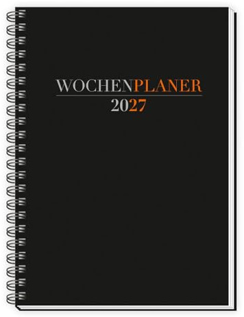 Trötsch Wochenplaner A5 mit Wire-O Schwarz 2027: Taschenkalender