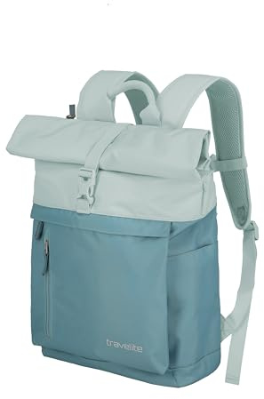 Travelite Rolltop Handgepäck Rucksack BASICS, 60 cm, 35 Liter | Laptop Rucksack bis 15,6 Zoll, großer Reiserucksack mit Aufsteckfunktion, Daypack für Damen & Herren, viele Fächer