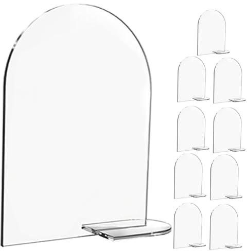 Baluue 10 Stück Transparente Acryl Tischkarten Halter Wiederverwendbare Sitzplatz Schilder für Hochzeit und Party Kompakte Platzkarten aus Bpa Freiem Material
