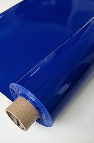 Lackfolie Premium Meterware 0,18mm (180my), 30m oder 15m Rollen einlagig, Hochglanz PVC-Folie schmutzabweisend, Farbe: 160 blau, Anzahl der Artikel: 15m-Rolle