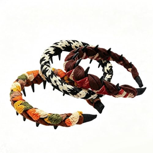 PHMING 3 Pieces Headbands for Women, Volume in the Chaplet Headband Zig Zag, Non-Slip Headband, for Daily Looks, Facial Cleansing and Skin Care, Makeup and Make-up Removal