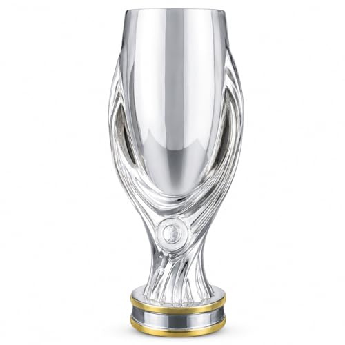 GVHKdrtyS Replica del Trofeo di Campioni Calcio della Supercoppa Europea | Coppa dei Campionato in Resina Argentata, Souvenir da Collezione, Decorazione da Scrivania, Regalo Ideale per i Tifosi