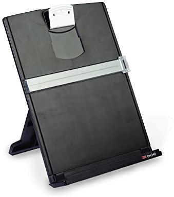 3M Desktop-Dokumentenhalter Kopierhalter, verstellbarer Clip hält Dokumente im Hoch- und Querformat für einfaches Betrachten, untere Leiste hat Lippe, um bis zu 150 Blatt sicher an Ort und Stelle zu