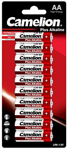Camelion 11001006 - Batterien Plus Alkaline High Energy AA / LR6, 10 Stück, Kapazität 2700 mAh, leistungsstarke Einwegbatterien für elektronische Geräte zur optimalen Energieversorgung