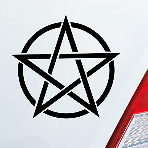Hellweg Druckerei Pentagram Druidenfuß Gothic Hexe Stern Satan Auto Aufkleber Sticker Heckscheibenaufkleber