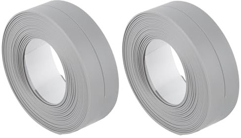 Estink Dichtungsband Selbstklebend Wasserdicht, 2 x 3.2m Länge PVC Band für Küchen, Badezimmer, Wand, Waschbecken,22mm x 3.2M, grau