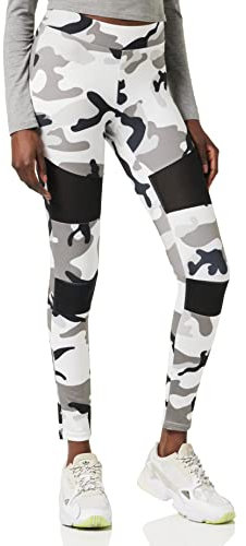 Urban Classics Damen Ladies Camo Tech Mesh Leggings, Snowcamo, L