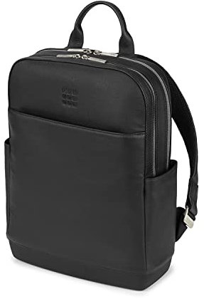 Moleskine - Classic Pro Collection Leather Backpack, Professional Office Backpack, Laptop Backpack for Laptop, iPad, Notebook up to 15'', Dimensions 43 x 33 x 14 cm, Color Black
