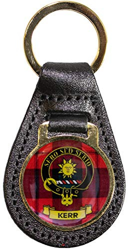 I LUV LTD Leather Key Fob Scottish Clan Crest Kerr Scottish Made