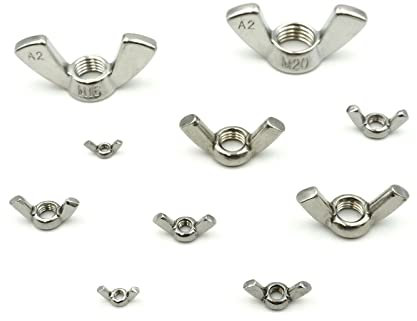 100 Stück M3 Flügelmuttern Edelstahl ähnlich DIN 315 - amerikanische Form - VA A2 V2A