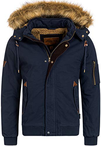 Indicode Herren Pennington Winterjacke Parka aus 100% Baumwolle mit Kapuze