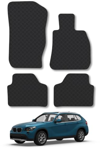 Compatible with BMW X1 (2009-2015) 3mm Rubber Car Mats | Tailored Fit Durable Floor Mats Full Coverage Protection Waterproof Accessories Easy Clean Anti Slip Made in the UK