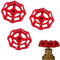 N\A 3 Pcs Faucet Handle Gate Valve Red Valve Handwheel Valve Replacement Faucet Handle Valve for Faucet
